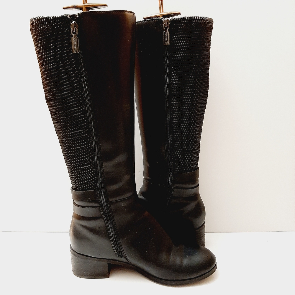 BLONDO Classic Knee High Tall Riding Boots Genuine Leather Equestrian Black Sz 7